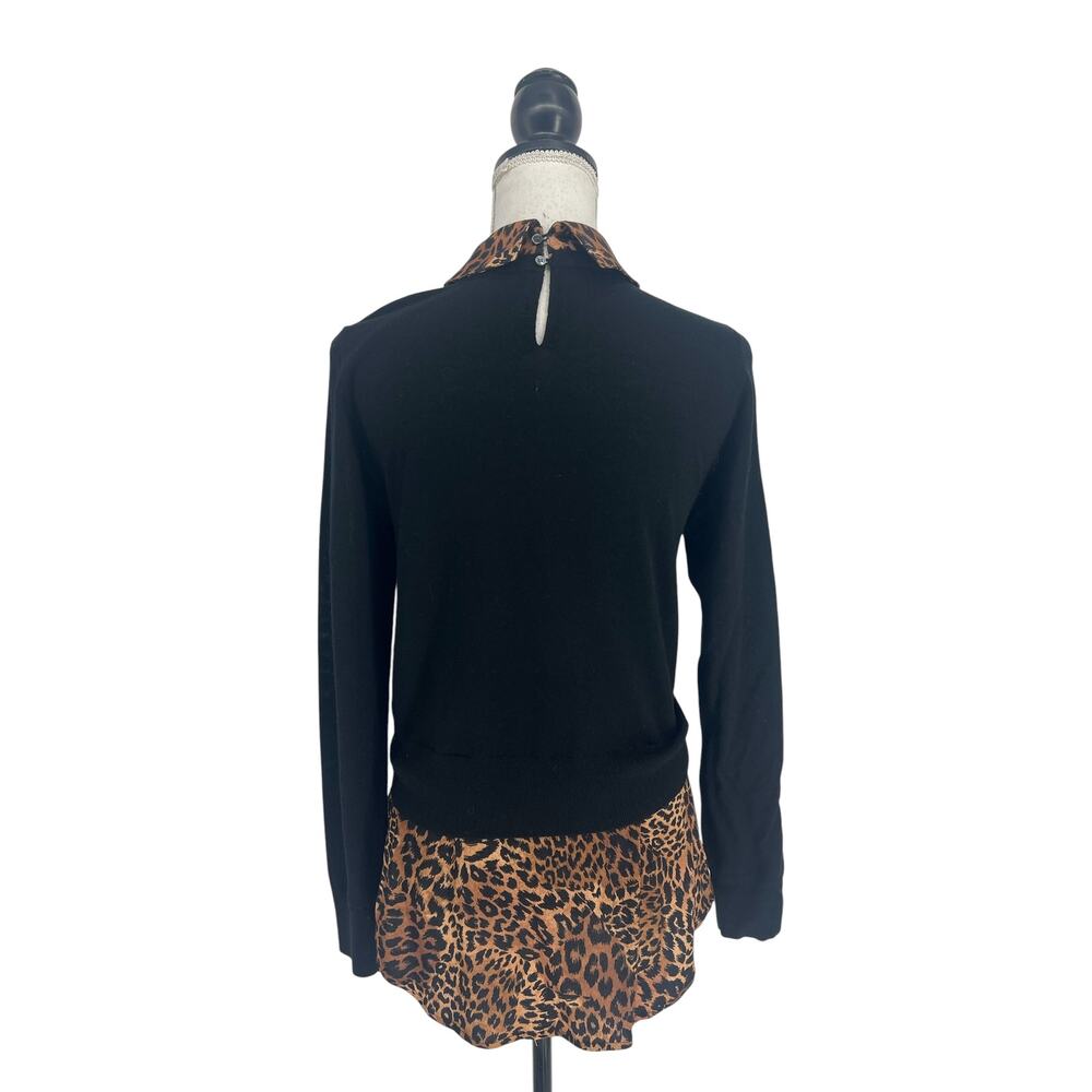 Veronica Beard Phebe Mixed Media Merino Wool Top Black XS‎ - Picture 9 of 11